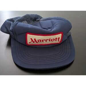 Vintage‎ Marriott Hotels Vintage Snapback Mesh Trucker Hat Blue OSFM